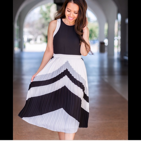 Banana Republic Chevron Pleated Midi 
